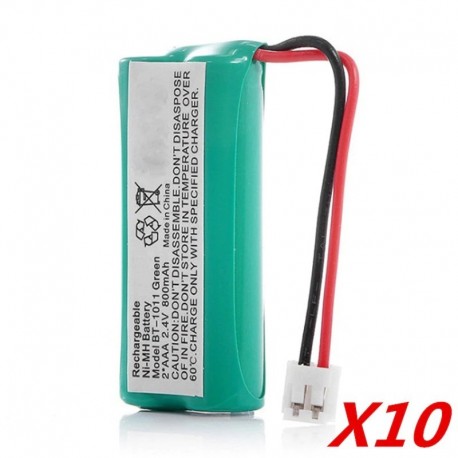 10PCS / LOT 2.4V 800mAh Ni-MH vezeték nélküli telefon akkumulátor Uniden BT-1011 BT-1018 BT101