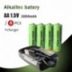 4PCS 3000mah alkáli újratölthető akkumulátor AA 1.5V 3000mah   4 bővítőhelyes intelligens alkáli akkumulátor töltő