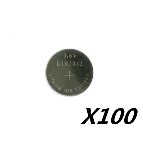 Névleges feszültség: 3,6 V - 100PCS 3.6V LIR2032 lir 2032 lítium-ion újratölthető akkumulátor 40mah Li-ion gomb