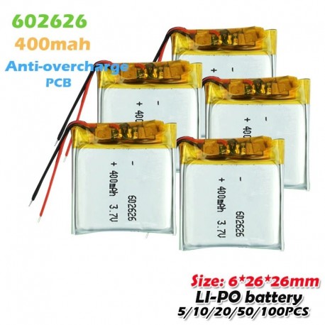 5db - 602626 602525 3,7V 600mAH lítium polimer újratölthető akkumulátor MP4 GPS játékokhoz intelligens óra Vezetési