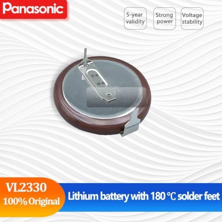 Névleges feszültség: 3V - 100 -ban eredeti Panasonic VL2330 2330 újratölthető lítium akkumulátor 180 fokos csapokkal az