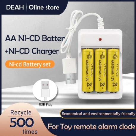 3PCS 1.2V NI-CD nicd AA 700mah újratölthető akkumulátor   univerzális USB kimenet 3 bővítőhely NI-CD AA AAA