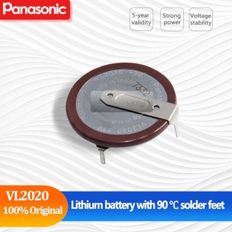 Névleges feszültség: 3V - 100 -ban eredeti Panasonic VL2020 2020 3V 20mAh újratölthető lítium akkumulátor, 90 fokos