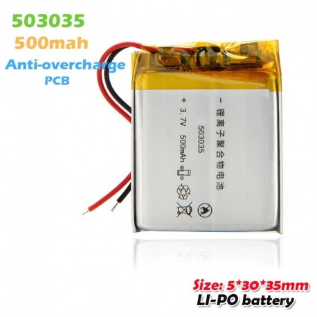 2db - 503035 3.7v 500mah lítium polimer akkumulátor MP3 MP4 MP5 DVD GPS navigációs Bluetooth hangszóró lipo ion cellákhoz
