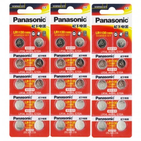 30db 100 -ban eredeti PANASONIC LR54 189 AG10 L1131 SR1130 G10 V10GA 389 alkáli gombos cellás érme akkumulátor