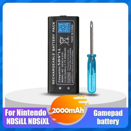 Névleges feszültség: 3,7 V - 1db 3.7V 2000mAh újratölthető akkumulátor Nintendo NDSiLL NDSiXL lítium-ion akkumulátor  
