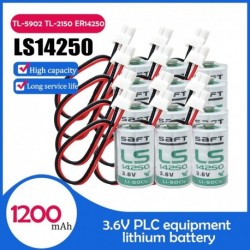 12 db eredeti SAFT 3.6V LS14250 LS 14250 3.6V 1/2 AA 1 / 2AA lítium akkumulátor PLC elsődleges akkumulátorhoz dugóval TL
