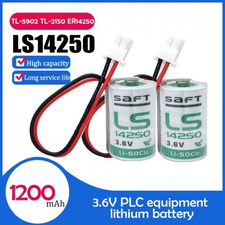 2db eredeti SAFT 3.6V LS14250 LS 14250 3.6V 1/2 AA 1 / 2AA lítium akkumulátor PLC száraz elsődleges elemhez TL-5902 TL-2150