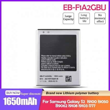 1650mAh csere mobil akkumulátor EB-F1A2GBU Galaxy S2 I9100 I9050 B9062 I9108 I9103 I777 újratölthető lítium