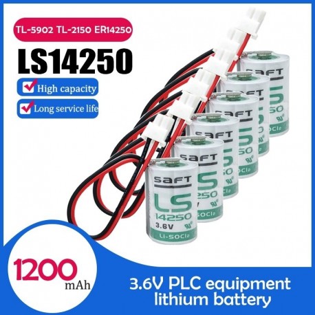 6 db eredeti SAFT 3.6V LS14250 LS 14250 3.6V 1/2 AA 1 / 2AA lítium akkumulátor PLC száraz elsődleges akkumulátorhoz