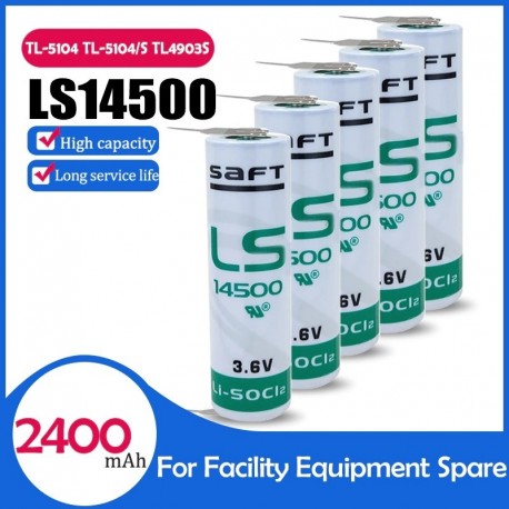 5PCS Original SAFT LS14500 ER14505M 3.6V 2400MAH AA lítium akkumulátor PLC ipari automatizálási berendezésekhez CNC gép