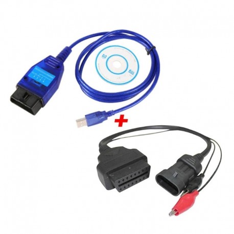 3Pin OBD2 16Pin Cable Plus VAG USB Ecu Scan Cable Adapter diagnosztikai interfész eszköz Fiat Auto Ecu programozó adapterhez