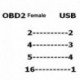 Autós OBD2 16 tűs hüvely - USB átalakító kábel 1 M a vezetési számítógép OBD USB adapterének csatlakozójához