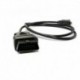 OBD 2 kábel 16 tűs DB9 női soros port RS232 adapter csatlakozó autó kábel 1.13 méteres 16PIN - DB9 soros RS232 OBD2