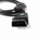 OBD 2 kábel 16 tűs DB9 női soros port RS232 adapter csatlakozó autó kábel 1.13 méteres 16PIN - DB9 soros RS232 OBD2