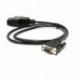 OBD 2 kábel 16 tűs DB9 női soros port RS232 adapter csatlakozó autó kábel 1.13 méteres 16PIN - DB9 soros RS232 OBD2