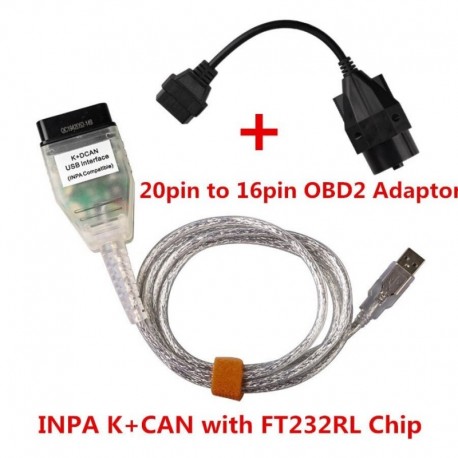 02 - Forró INPA K   CAN OBD és ADS RS232 interfész OBD1 20 tűs csatlakozókkal INPA K DCAN USB BMW autó diagnosztikai