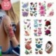 10 DB - 10db Vízálló ideiglenes tetováló matrica Virág Rózsa Flash tetoválások Body Art kar mellkas hamis ujjú