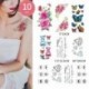 10 DB - 10db Vízálló ideiglenes tetováló matrica Virág Rózsa Flash tetoválások Body Art kar mellkas hamis ujjú