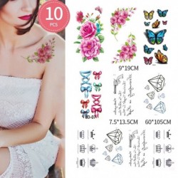 10 DB - 10db Vízálló ideiglenes tetováló matrica Virág Rózsa Flash tetoválások Body Art kar mellkas hamis ujjú