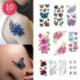 10 DB - 10db Vízálló ideiglenes tetováló matrica Virág Rózsa Flash tetoválások Body Art kar mellkas hamis ujjú