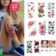 10 DB - 10db Vízálló ideiglenes tetováló matrica Virág Rózsa Flash tetoválások Body Art kar mellkas hamis ujjú