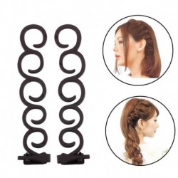 2db stílus R - Fánk zsemle készítő DIY női hajkiegészítők Zsinór stílusú hajtűk Barrettes Twist hajcsipeszek