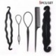 5db - DIY Hajkiegészítők Varázsfánk konty készítő Zsinór formázó hajtűk Barrettes Twist hajcsipeszek Frizura fonás