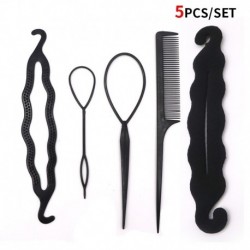 5db - DIY Hajkiegészítők Varázsfánk konty készítő Zsinór formázó hajtűk Barrettes Twist hajcsipeszek Frizura fonás