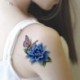 4db stílusú O - Vízálló ideiglenes tetováló matricák a nők számára Body Art Transfer matrica 3D-s pillangók rózsa