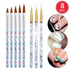 Körömfestő - Körömdíszítő szett - 8db ecset - W szett