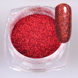 Piros színű - 1 adag Csillogó pigment por körömhöz - műkörömhöz