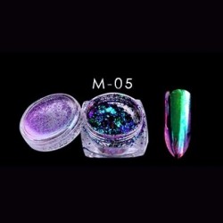Tükörfényes kaméleon pigment por körömhöz - műkörömhöz - M208 - 5 verzió