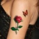 2db 3D rózsás tetováló matricák Body Art vízálló ideiglenes tetoválások ujjú hamis kicsi rózsaszínű matricák