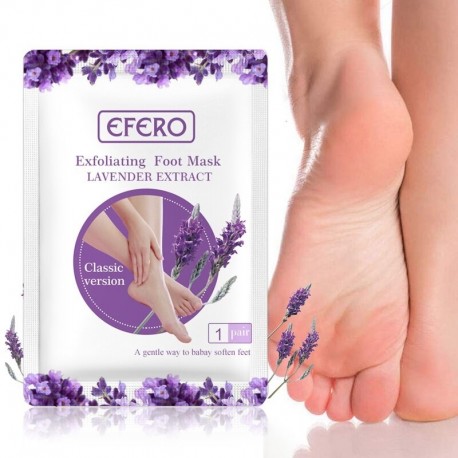 EFERO 2Pairs Lavender lábhámlasztó maszk pedikűr zokni a pedikűr lábra hámlasztó maszk elhalt bőr eltávolítás sarok