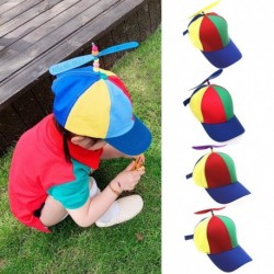 Gyerekek Vicces kivehető helikopter propeller baseball sapka Szülő fiúk színes patchwork nap kalap