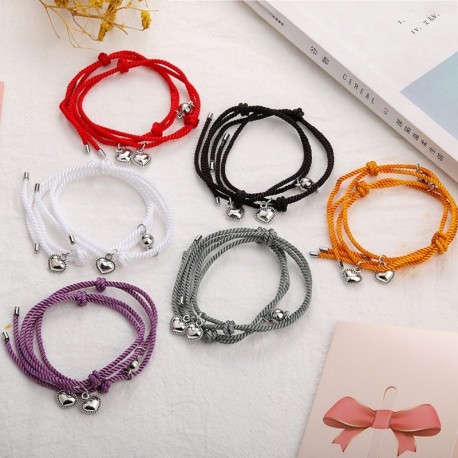 1 pár kreatív egyszerű szív medál állítható mágneses vonzerő pár karkötő ékszer ajándék