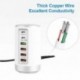 65 W -os USB gyors töltő HUB gyorstöltés QC3.0 Multi 6 portos C típusú PD töltő töltőállomás