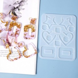 DIY kézzel készített fülbevaló szív csillag alakú függő szilikon forma ékszerkészítő eszközökhöz