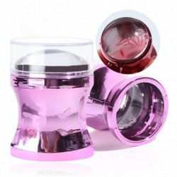 1PC fogantyú átlátszó köröm bélyegző lemezt bélyegzéshez 3,6 cm köröm szilikon fej sablon készletekkel manikűr