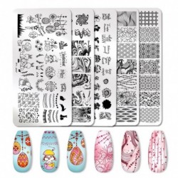 PICT You köröm bélyegzőlemezek Virágos állati tervezés Rozsdamentes acél bélyegzősablon Körömtervezés Köröm Art