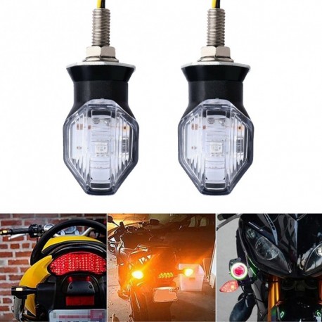 2db mini univerzális motorkerékpár LED irányjelző fények sárga villogó fény világítás hátsó lámpa