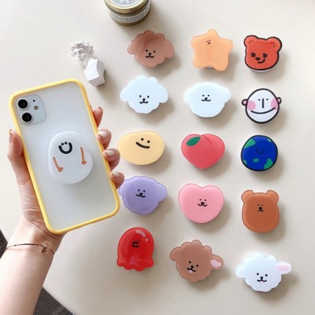 Aranyos rajzfilm mobiltelefon konzol Kerek univerzális mobiltelefon gyűrű tartó iPhone XR Samsung Huawei Xiaomi -hoz