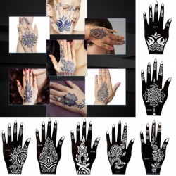 2db/készlet Mehndi fekete henna tetoválás ideiglenes kézi tetoválás test matrica sablon India virág tetoválás sablon