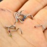 10 db/csomag 2 mm -es színes strasszos rozsdamentes acél orr köröm test piercing tartozékok