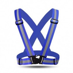 Szín: kék - Fényvisszaverő pántok Éjszakai futás lovaglóruházat mellény Állítható biztonsági mellény Rugalmas