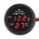 Szín: zöld - 3 az 1-ben LED USB autós töltő feszültségmérő hőmérő autó akkumulátor monitor LCD digitális kettős