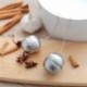 Új, rozsdamentes acél golyós tea infuser hálós szűrőszűrő akasztóval laza tealevél fűszergolyó kötéllánccal