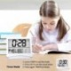 Szín: ezüst - Összecsukható LCD digitális ébresztőóra asztali asztali időjárás állomás asztali hőmérséklet