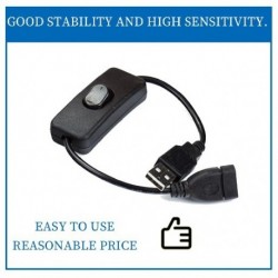 Fekete szín - USB-kábel Új 28 cm-es USB 2.0 A dugasz-alj hosszabbító fekete kábel kapcsoló be-ki kábellel